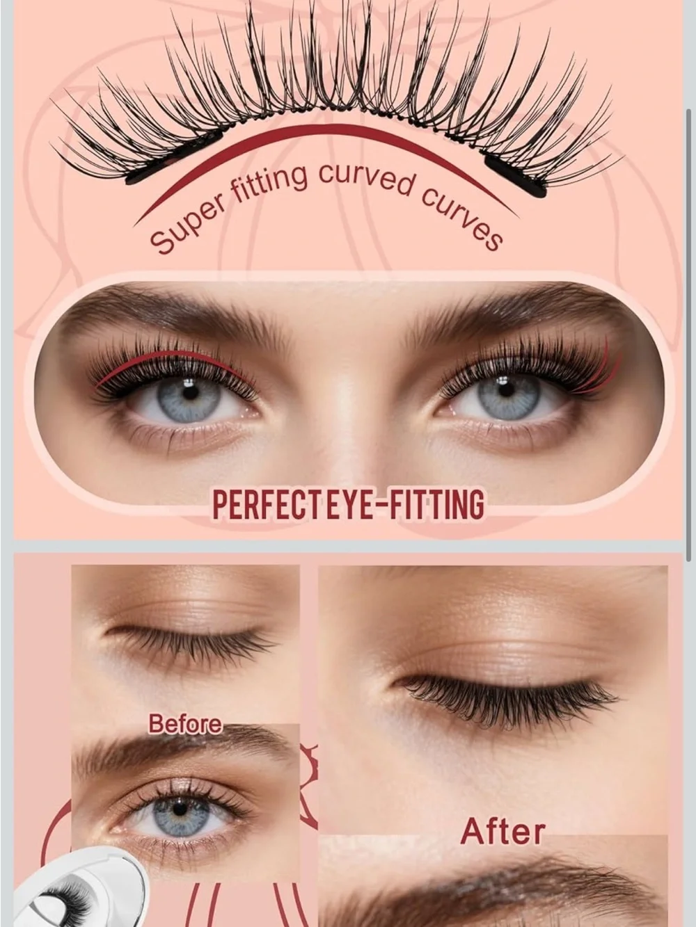 Voluminous Black Magnetic Lashes with Compact Case - Unbranded